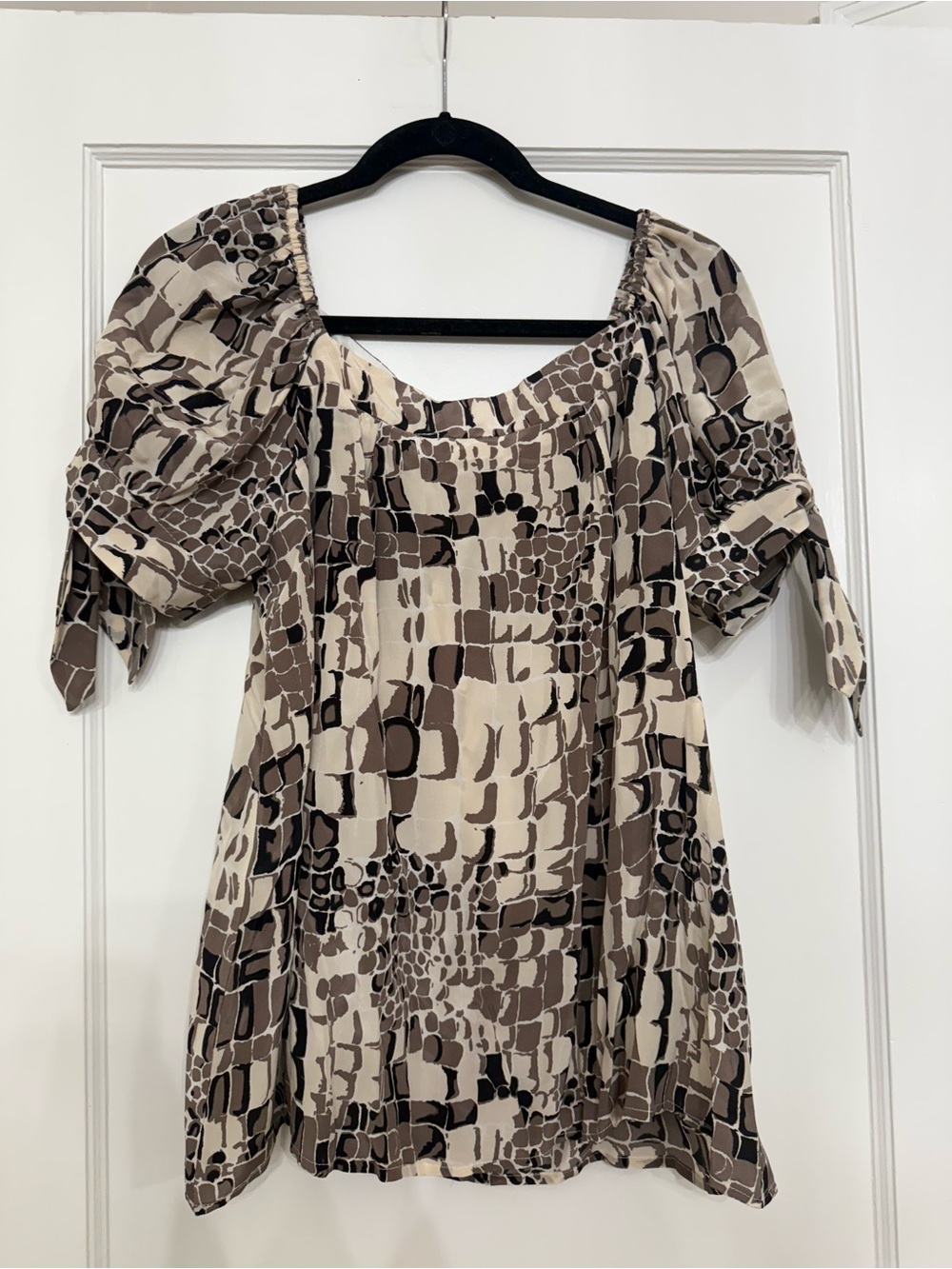Nanette Lepore Abstract Geometric Square Neck Blouse Size 8